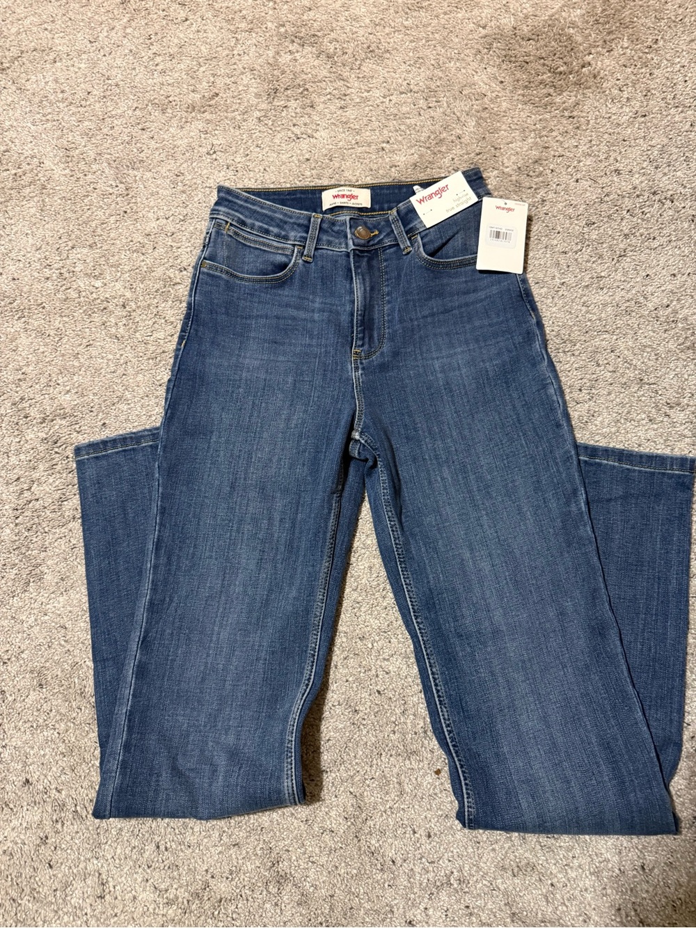 Wrangler High-Rise Medium Blue Straight Jeans